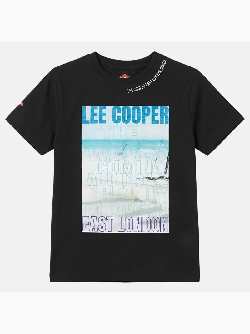 Lee Cooper - Maglietta bambino a maniche corte con stampa East London Nero - Kiabi
