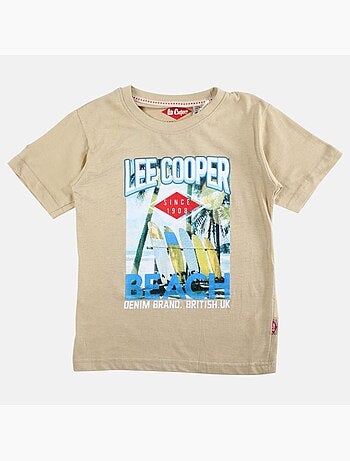Lee Cooper - Maglietta bambino a maniche corte con stampa spiaggia