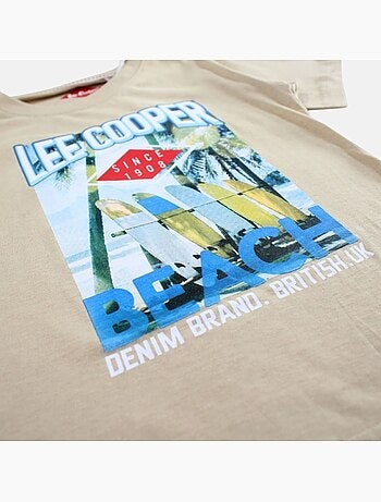 Lee Cooper - Maglietta bambino a maniche corte con stampa spiaggia