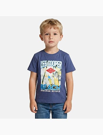 Lee Cooper - Maglietta bambino a maniche corte con stampa spiaggia