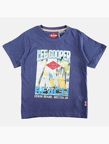 Lee Cooper - Maglietta bambino a maniche corte con stampa spiaggia