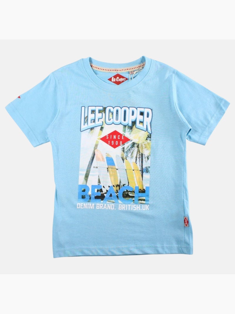 Lee Cooper - Maglietta bambino a maniche corte con stampa spiaggia Blu - Kiabi