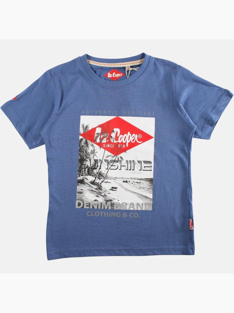 Lee Cooper - Maglietta bambino a maniche corte con stampa sunshine Blu - Kiabi