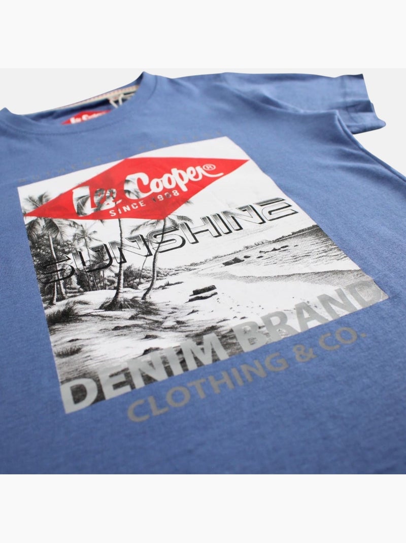 Lee Cooper - Maglietta bambino a maniche corte con stampa sunshine Blu - Kiabi