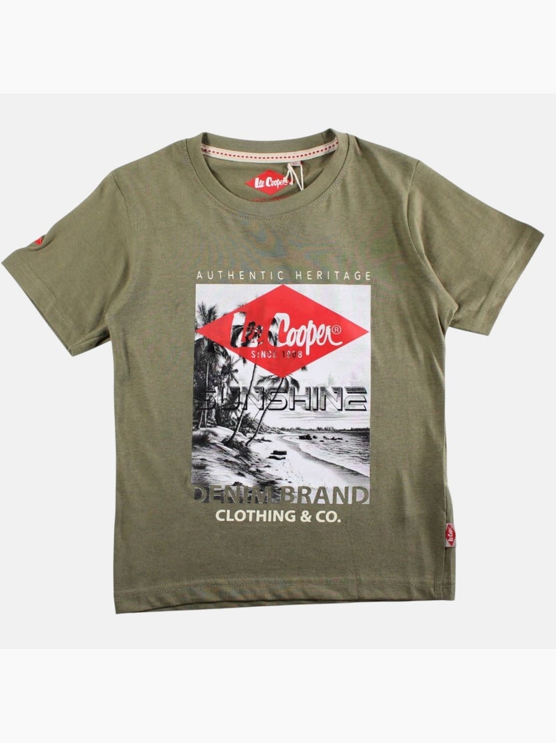 Lee Cooper - Maglietta bambino a maniche corte con stampa sunshine Cachi - Kiabi