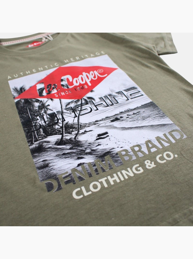 Lee Cooper - Maglietta bambino a maniche corte con stampa sunshine Cachi - Kiabi