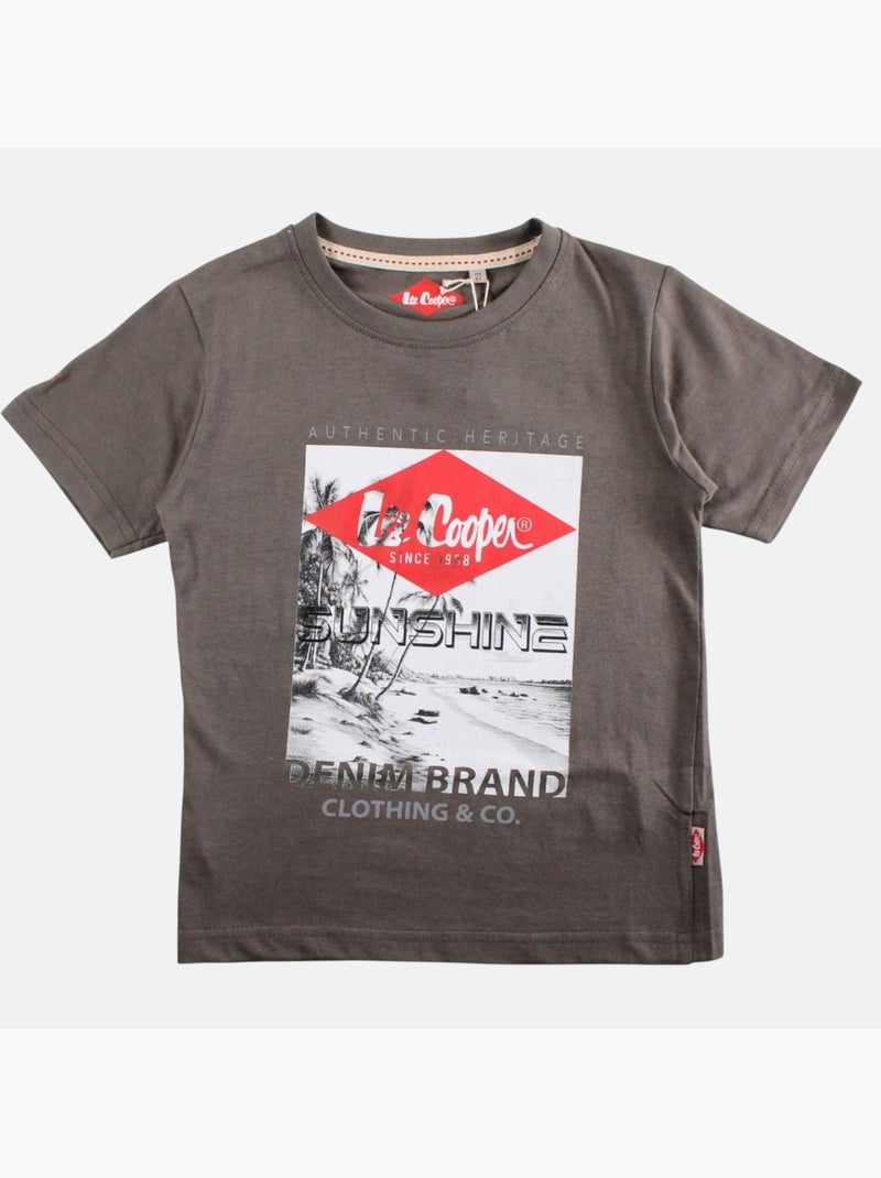 Lee Cooper - Maglietta bambino a maniche corte con stampa sunshine Grigio antracite - Kiabi