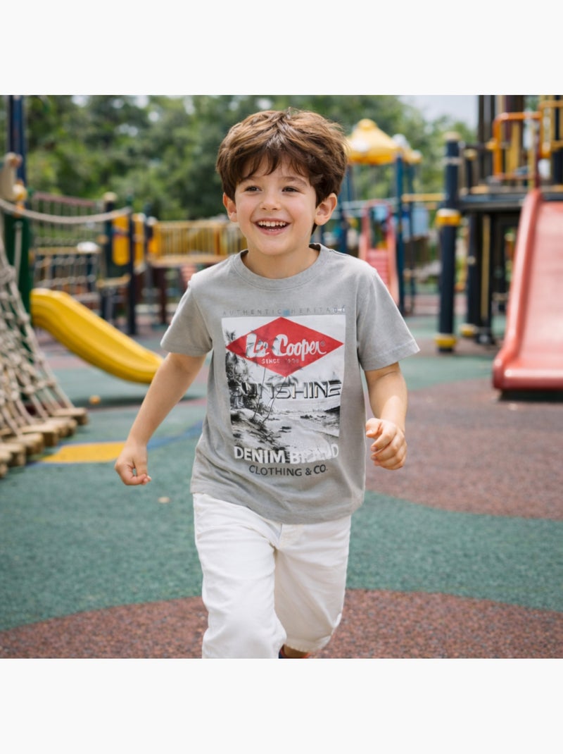 Lee Cooper - Maglietta bambino a maniche corte con stampa sunshine Grigio - Kiabi