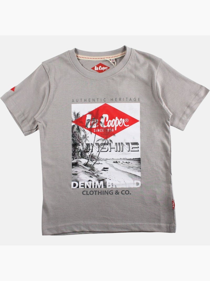 Lee Cooper - Maglietta bambino a maniche corte con stampa sunshine Grigio - Kiabi