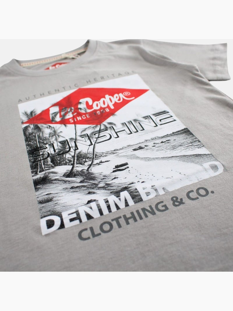 Lee Cooper - Maglietta bambino a maniche corte con stampa sunshine Grigio - Kiabi