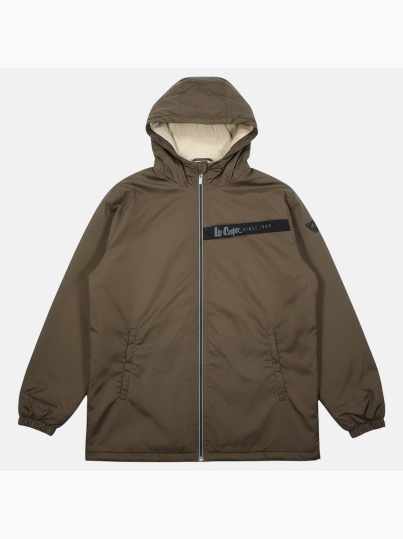 Lee cooper - parka con cappuccio, lunghezza media e cerniera, con tasche laterali Cachi - Kiabi