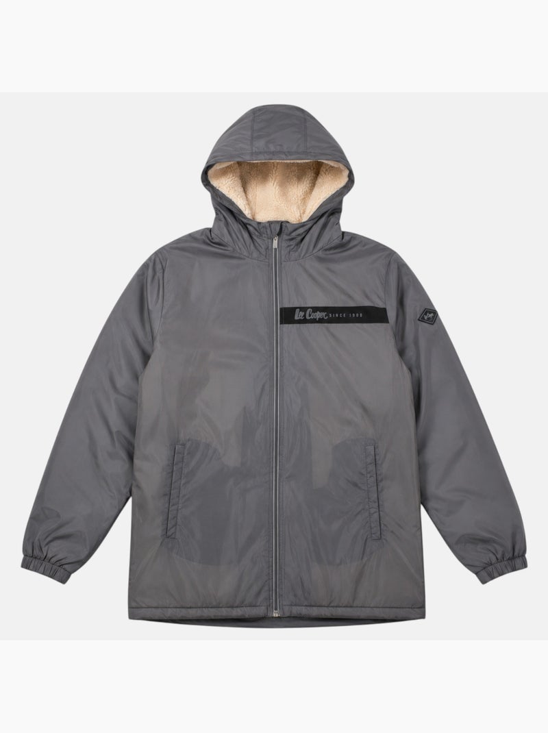 Lee cooper - parka con cappuccio, lunghezza media e cerniera, con tasche laterali Grigio - Kiabi
