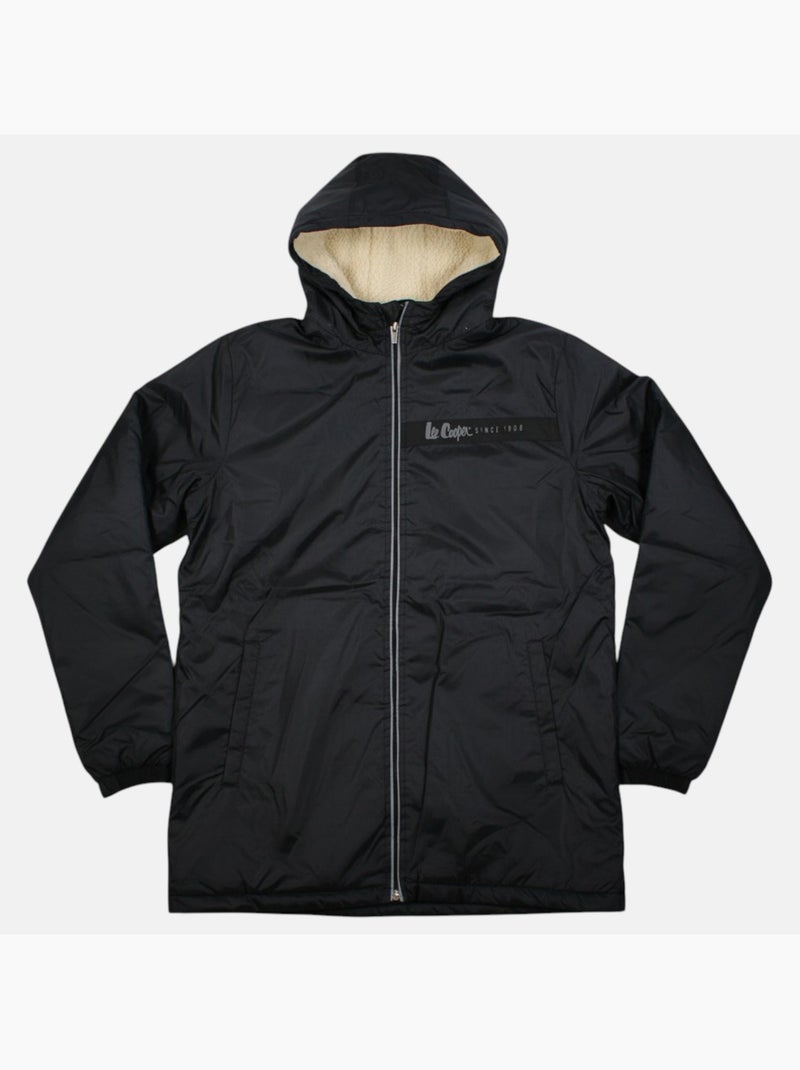 Lee cooper - parka con cappuccio, lunghezza media e cerniera, con tasche laterali Nero - Kiabi