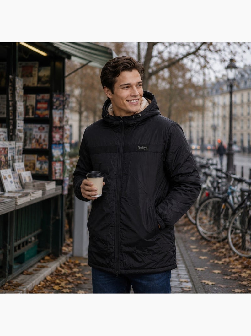 Lee cooper - parka con cerniera e cappuccio bordato in pelliccia sintetica Nero - Kiabi