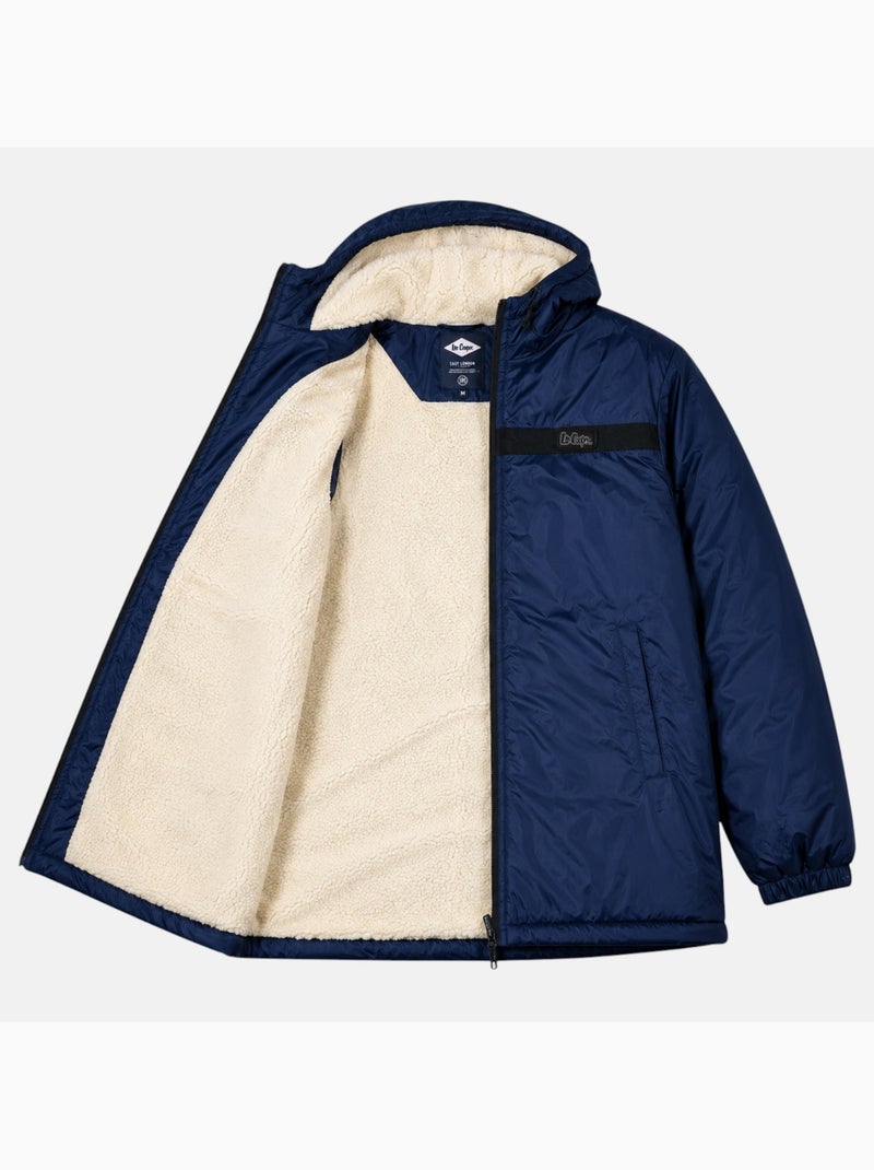 Lee cooper - parka uomo  con cappuccio sherpa Blu marino - Kiabi