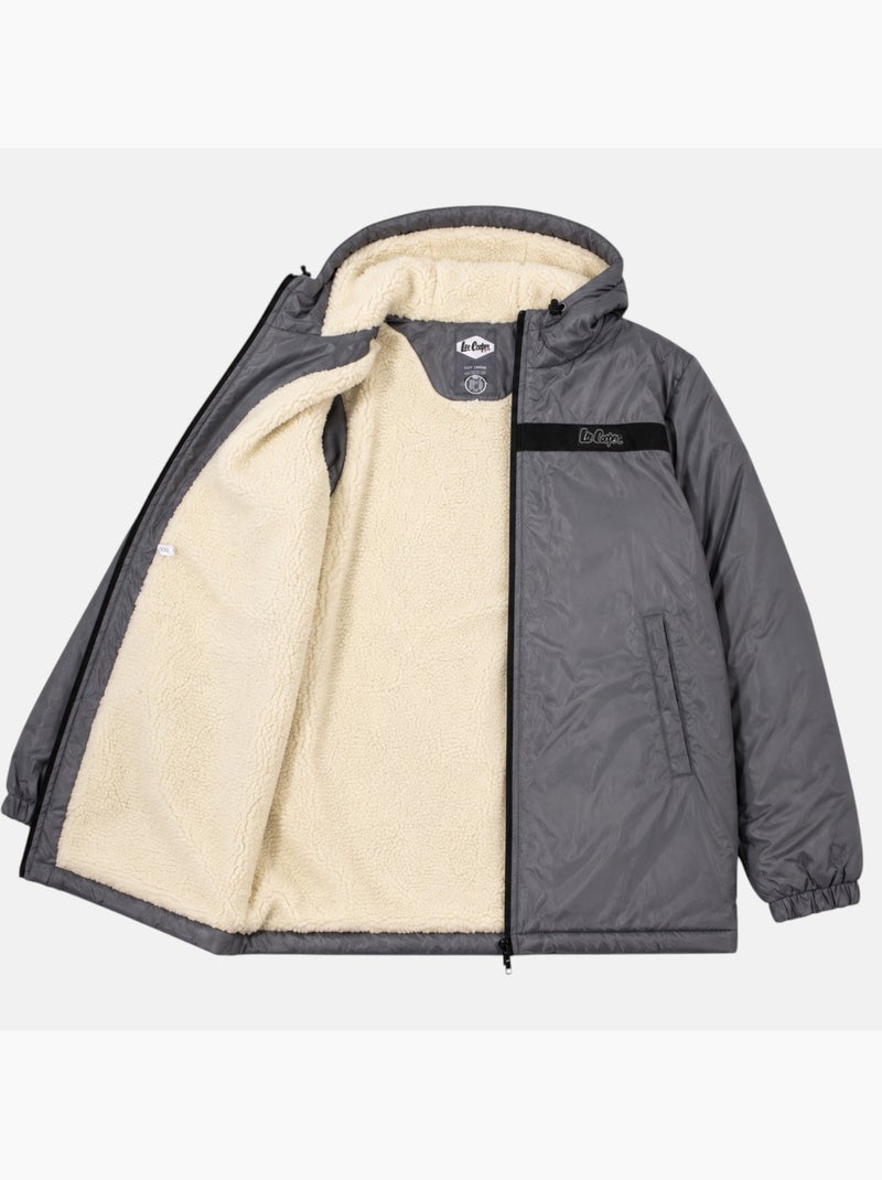 Lee cooper - parka uomo  con cappuccio sherpa Grigio - Kiabi