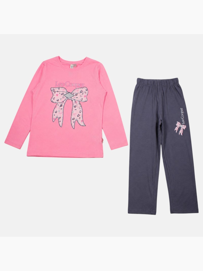 Lee cooper - pigiama bambina  fiocco Rosa - Kiabi