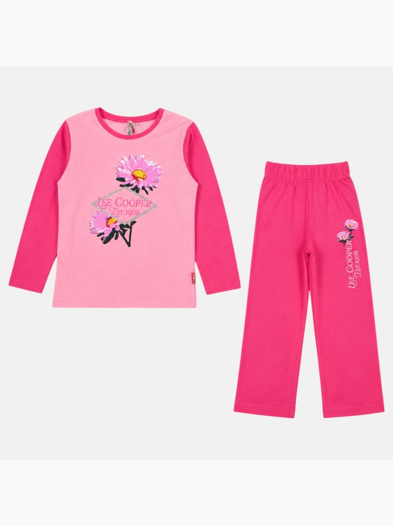 Lee cooper - pigiama bambina  floreale Rosa fucsia - Kiabi