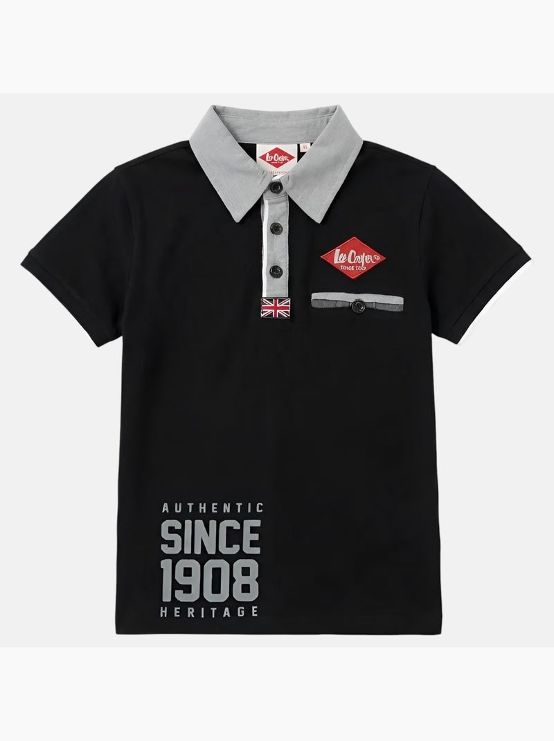 Lee Cooper - Polo bambino a maniche corte Nero - Kiabi