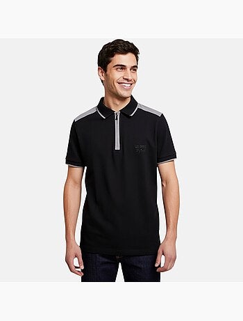 Lee Cooper - Polo uomo a maniche corte con collo con zip