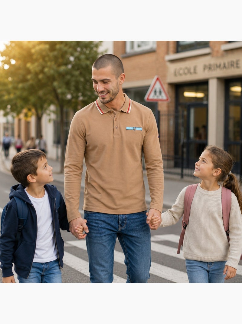 Lee Cooper - Polo uomo  a maniche lunghe Beige - Kiabi