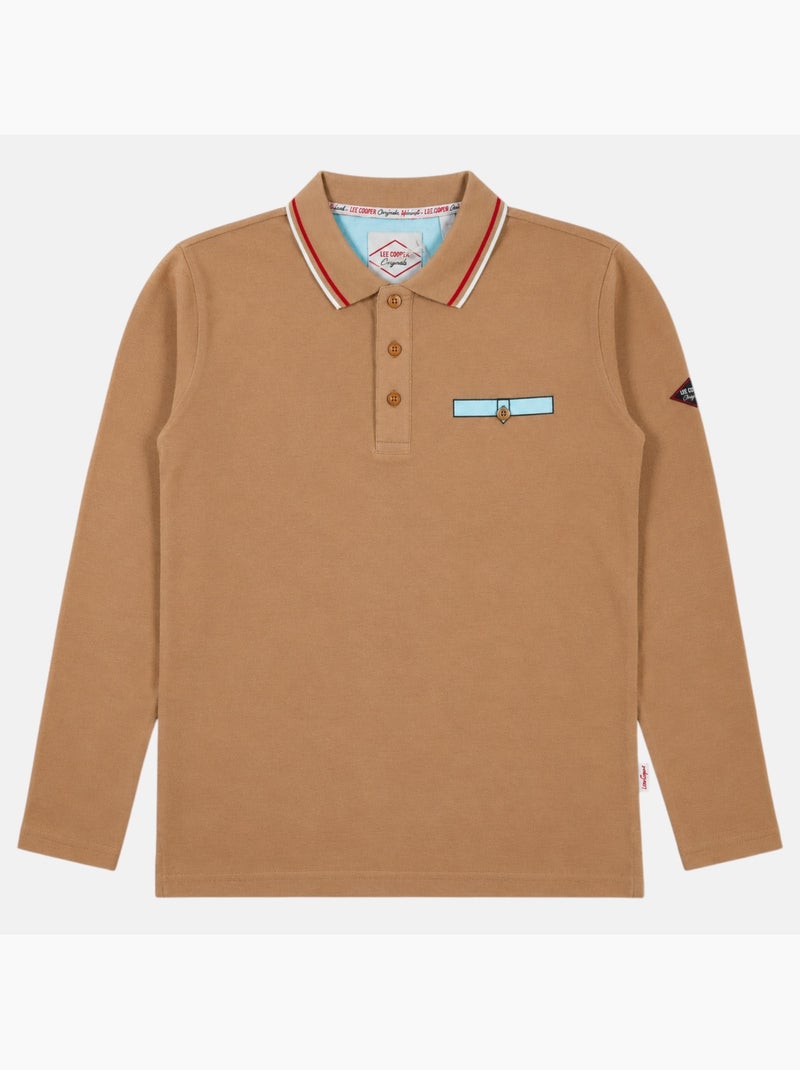 Lee Cooper - Polo uomo  a maniche lunghe Beige - Kiabi