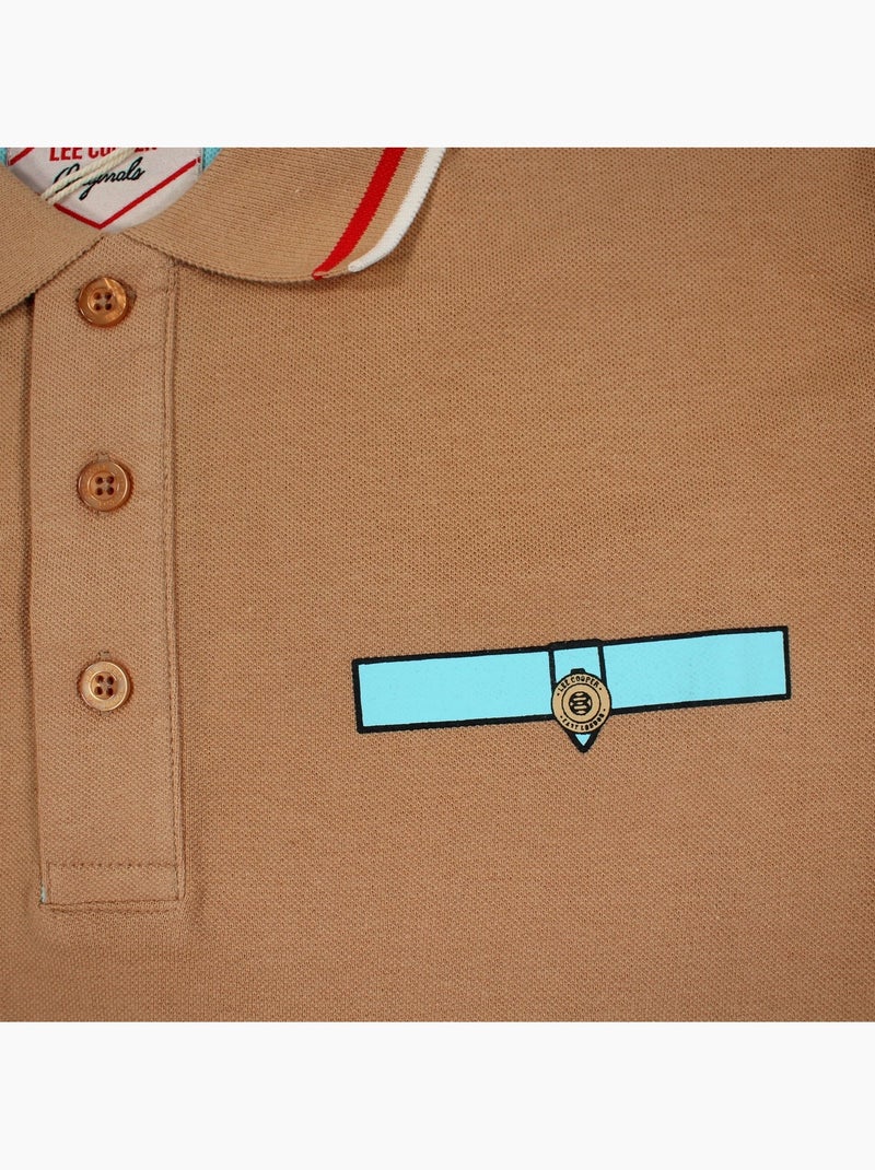 Lee Cooper - Polo uomo  a maniche lunghe Beige - Kiabi