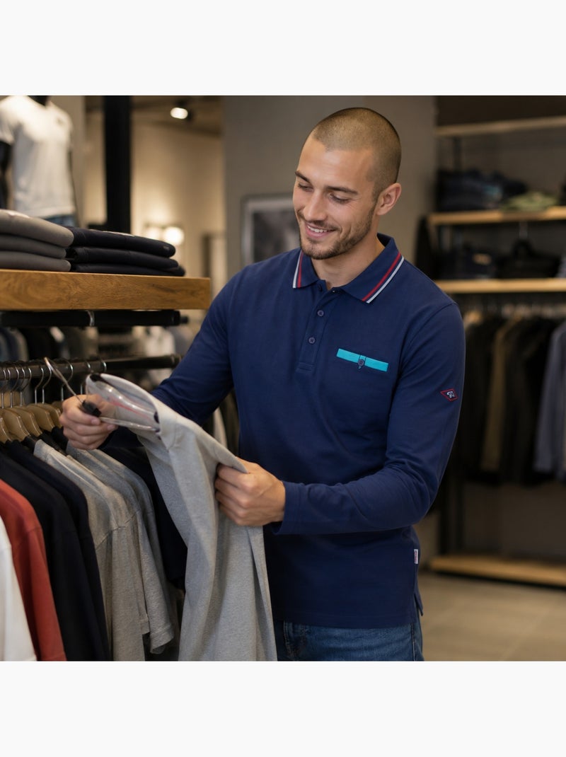 Lee Cooper - Polo uomo  a maniche lunghe Blu marino - Kiabi