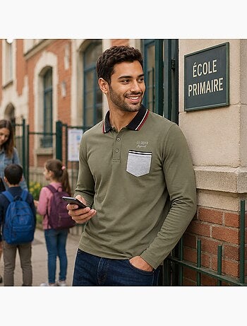 Lee Cooper - Polo uomo a maniche lunghe