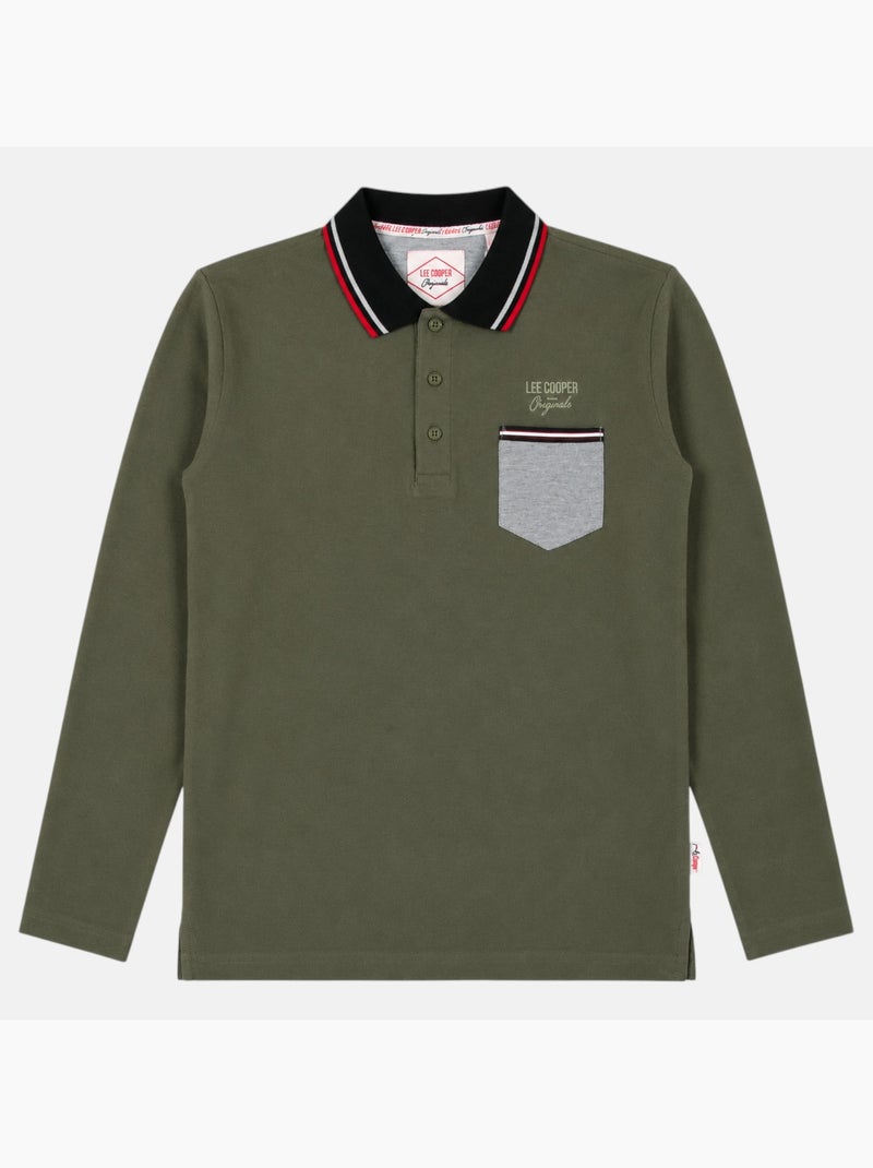 Lee Cooper - Polo uomo  a maniche lunghe Cachi - Kiabi