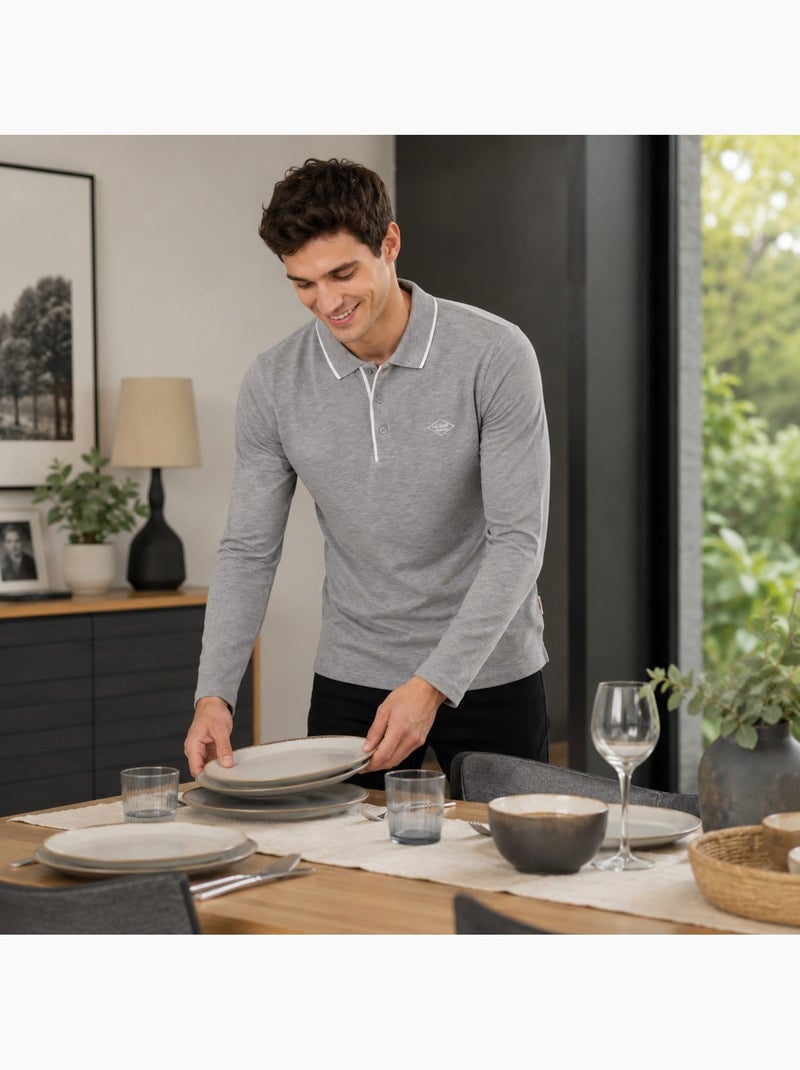 Lee Cooper - Polo uomo  a maniche lunghe Grigio - Kiabi