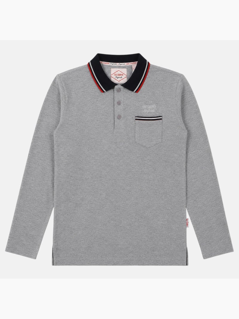 Lee Cooper - Polo uomo  a maniche lunghe Grigio - Kiabi