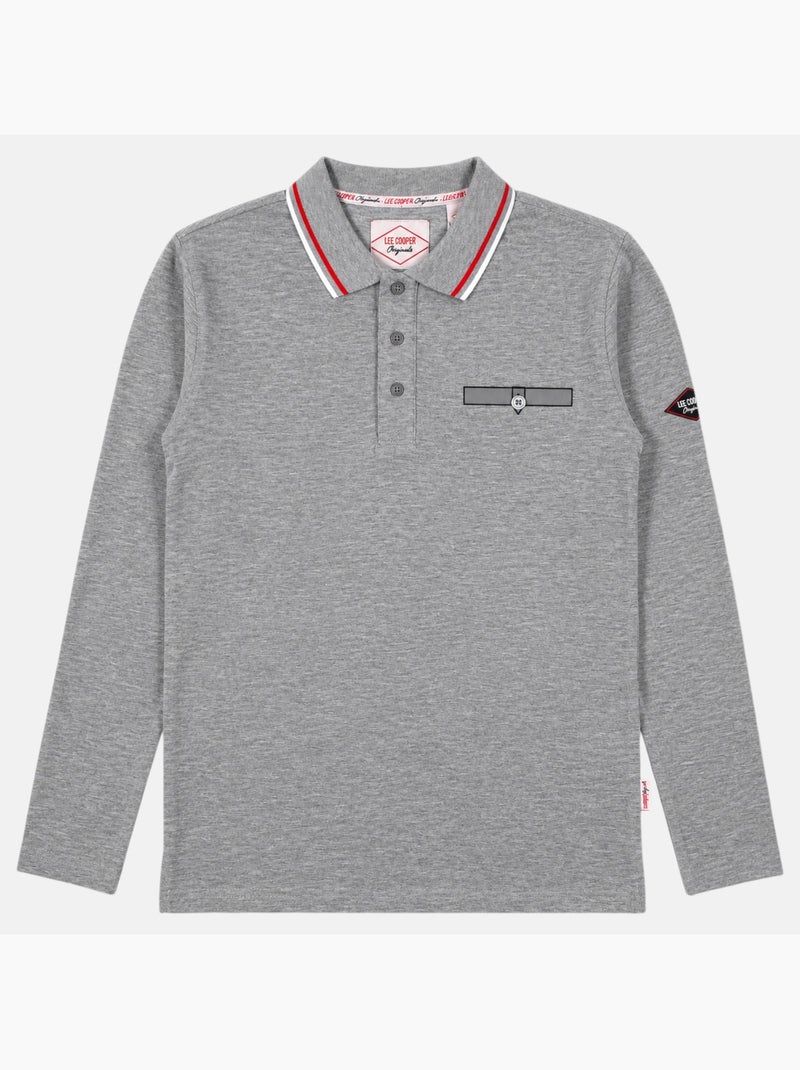 Lee Cooper - Polo uomo  a maniche lunghe Grigio - Kiabi