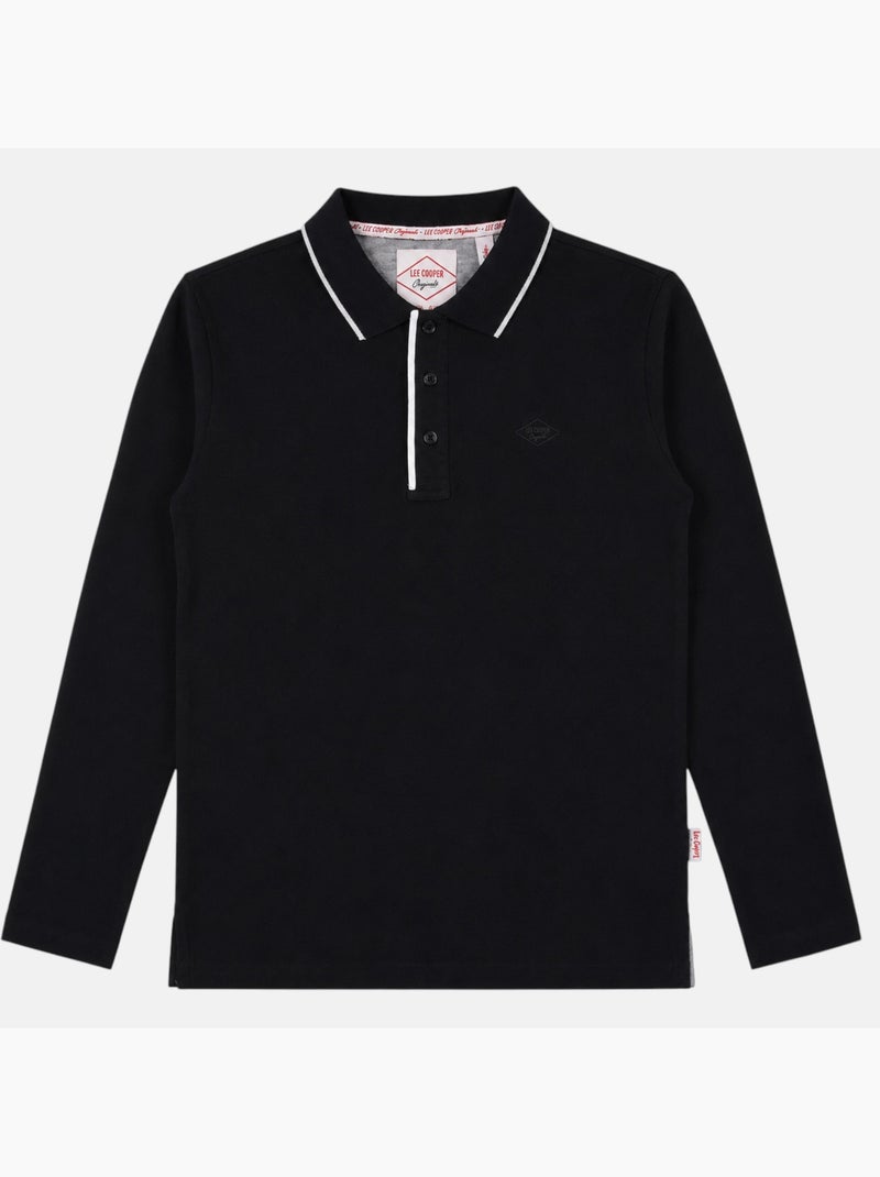 Lee Cooper - Polo uomo  a maniche lunghe Nero - Kiabi
