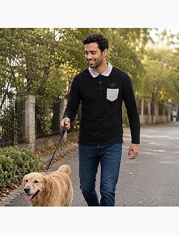 Lee Cooper - Polo uomo a maniche lunghe