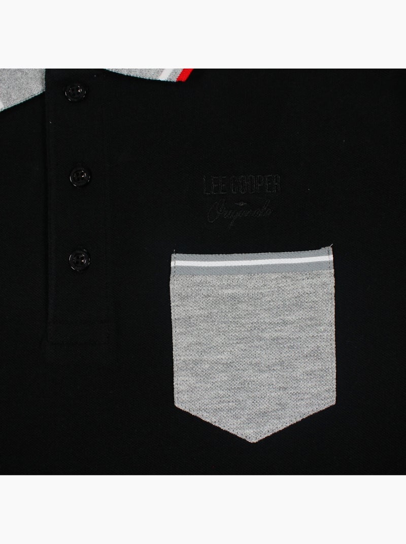 Lee Cooper - Polo uomo  a maniche lunghe Nero - Kiabi