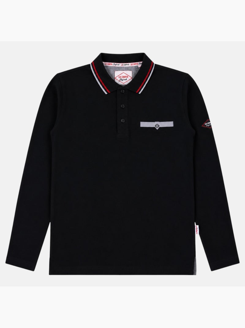 Lee Cooper - Polo uomo  a maniche lunghe Nero - Kiabi