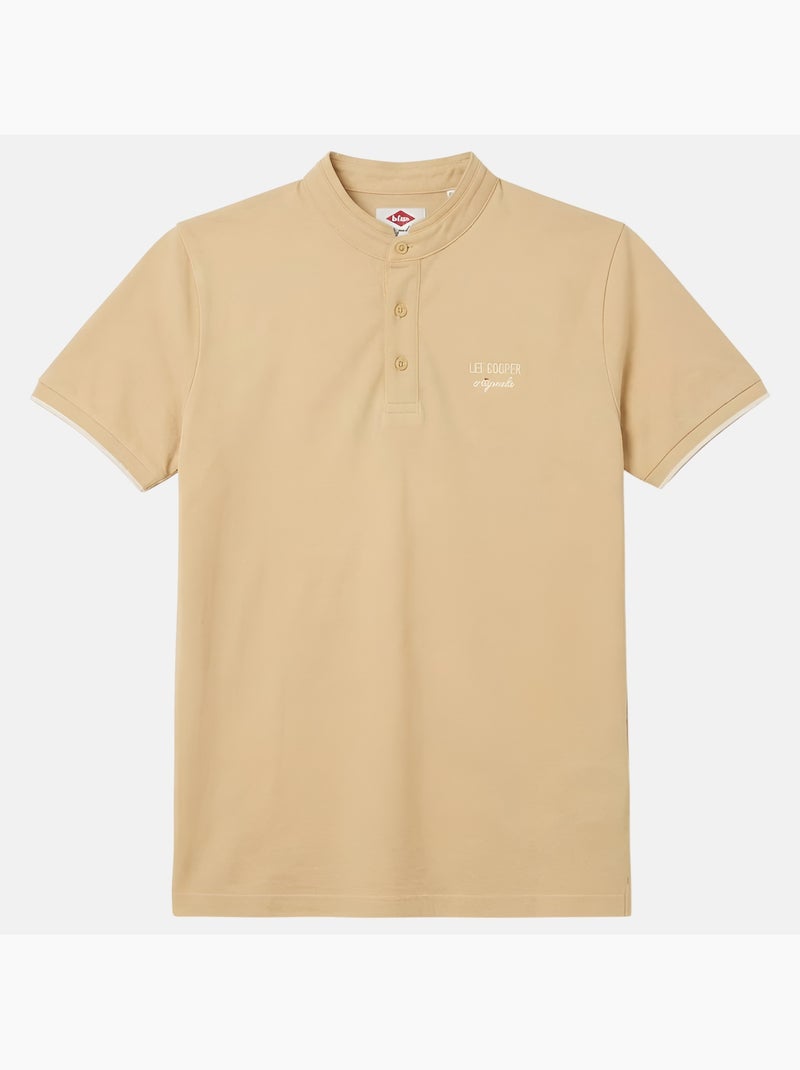 Lee Cooper - Polo uomo beige maniche corte collo alla coreana Beige - Kiabi