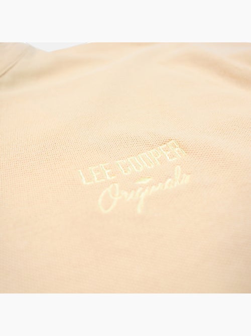 Lee Cooper - Polo uomo beige maniche corte collo alla coreana - Kiabi