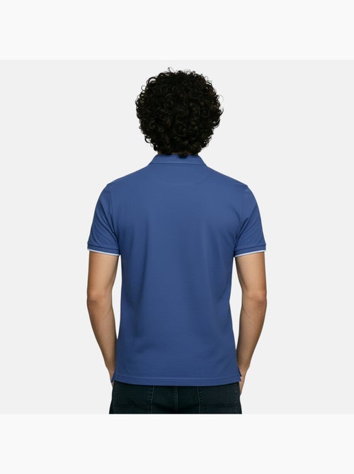 Lee Cooper - Polo uomo blu maniche corte collo alla coreana - Kiabi