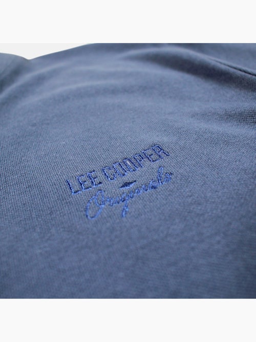 Lee Cooper - Polo uomo blu maniche corte collo alla coreana - Kiabi