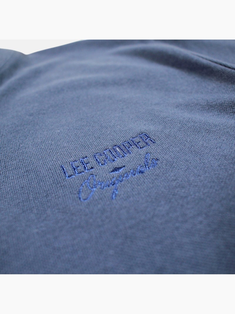 Lee Cooper - Polo uomo blu maniche corte collo alla coreana Blu - Kiabi