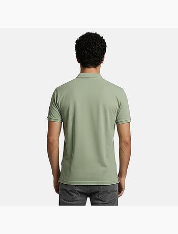 Lee Cooper - Polo uomo verde maniche corte collo alla coreana