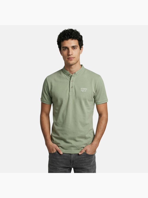 Lee Cooper - Polo uomo verde maniche corte collo alla coreana - Kiabi