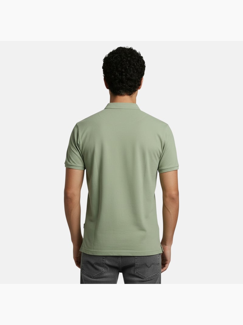 Lee Cooper - Polo uomo verde maniche corte collo alla coreana Verde - Kiabi