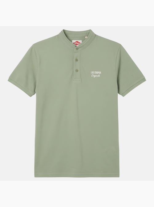 Lee Cooper - Polo uomo verde maniche corte collo alla coreana - Kiabi