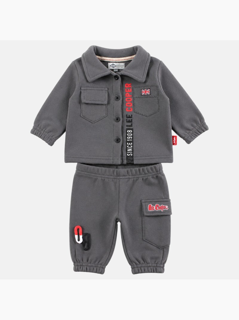 Lee cooper - set composto da camicia abbottonata e pantaloni da jogging Grigio - Kiabi