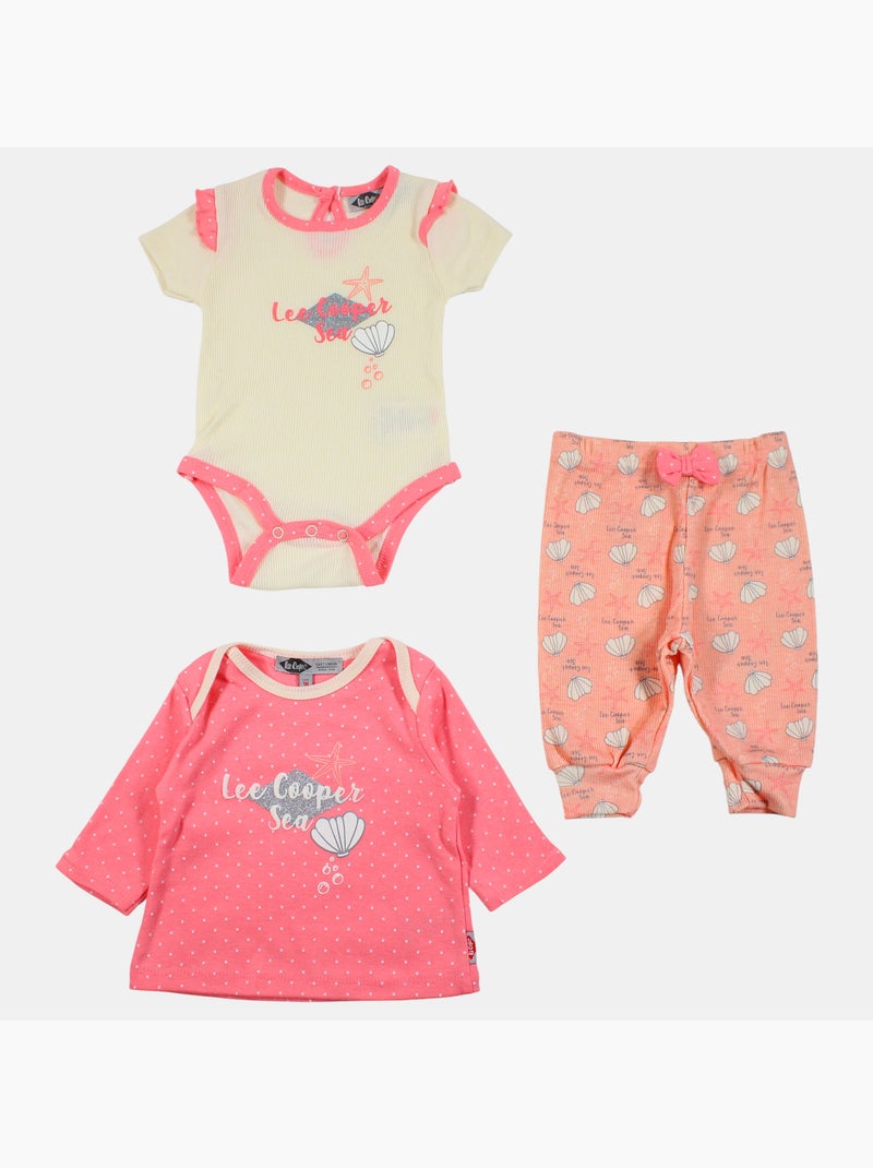 Lee Cooper - Set di 2 body e pantalone neonato Rosa - Kiabi