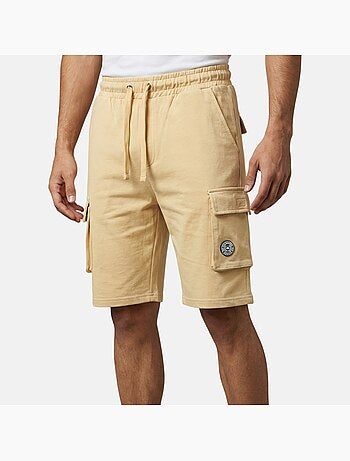 Lee Cooper - Short cargo uomo beige con tasche laterali