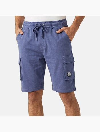 Lee Cooper - Short cargo uomo blu con tasche laterali